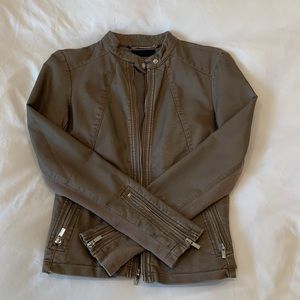 Express Taupe faux leather jacket